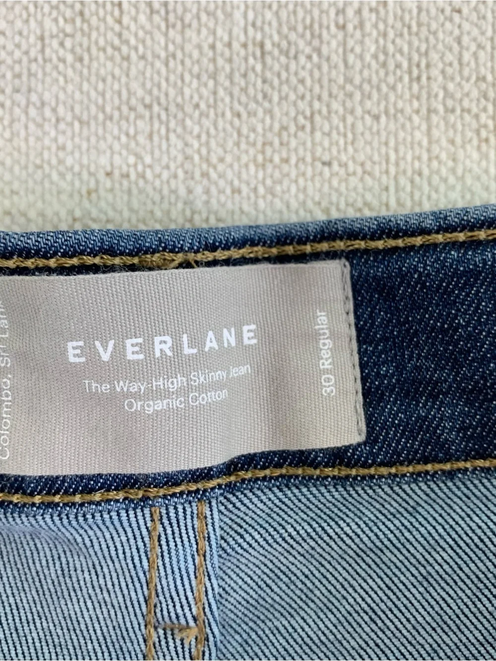 EVERLANE women's The Way High Skinny lean to Organic Cotton size 30 regular